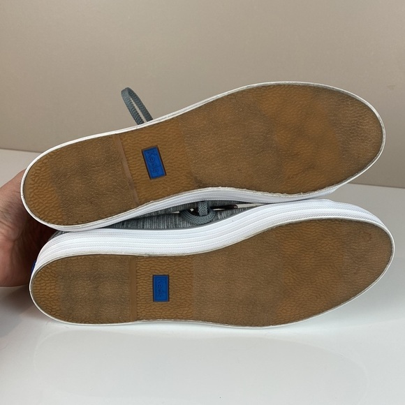 Keds Triple Kick Heathered Stripe Knit Light Grey Platform Sneakers Size 10 - Picture 9 of 16